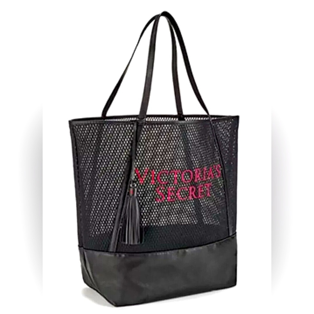 Victoria's Secret Black Mesh Tote Bag